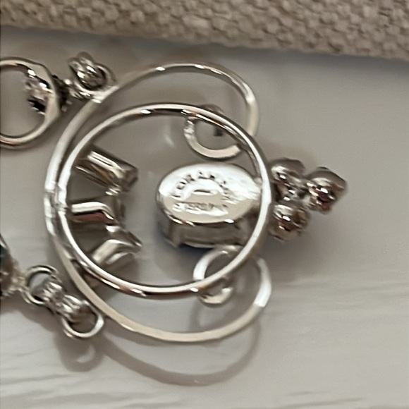 Vintage Loran Sim Sterling Blue Stone Necklace Art Deco Design - Picture 10 of 13